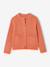 Girl's fine knit fluffy cardigan coral+marl grey+peony pink 