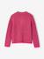 Girl's fine knit fluffy cardigan coral+marl grey+peony pink 