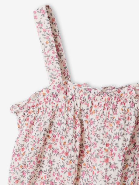 Floral short set for girls printed white 