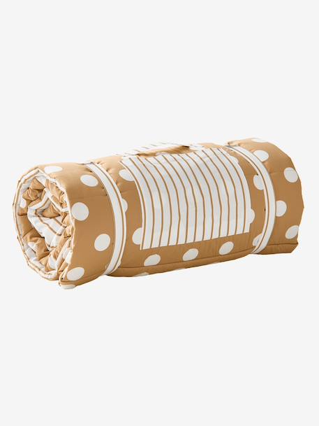 Cotton sleeping bag with polka dots caramel 