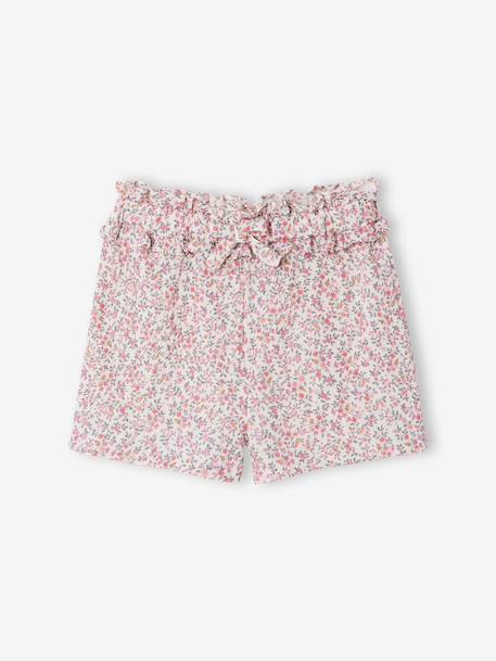 Floral short set for girls printed white 