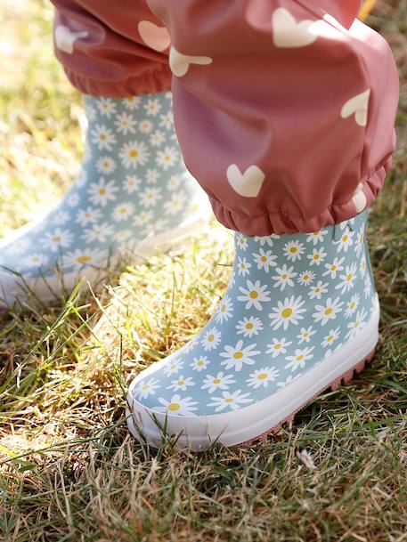 Printed Wellies for Toddlers beige+printed blue 
