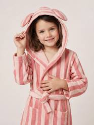Girls-Customisable rabbit bathrobe for children, with recycled cotton