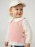 Sleeveless jumper for babies ecru+navy blue+rosy 