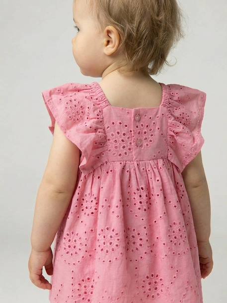 Baby Girls’ Cotton Broderie Anglaise Dress rose 