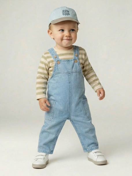 Boys' dungaree set sage green 