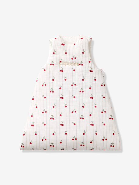 Customisable baby sleep bag with detachable sleeves ecru 