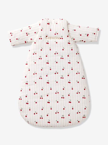 Customisable baby sleep bag with detachable sleeves ecru 