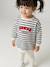 Customisable baby dress and leggings set striped navy blue 