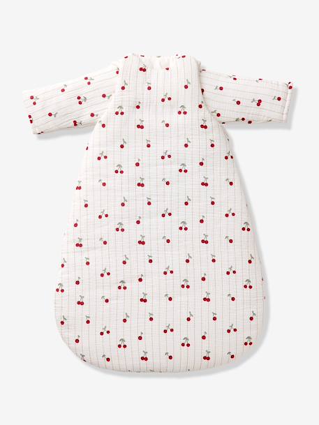 Customisable baby sleep bag with detachable sleeves ecru 