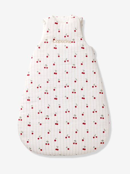 Customisable baby sleep bag with detachable sleeves ecru 