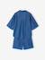 Lightweight denim girl's shirt and short set medium blue 