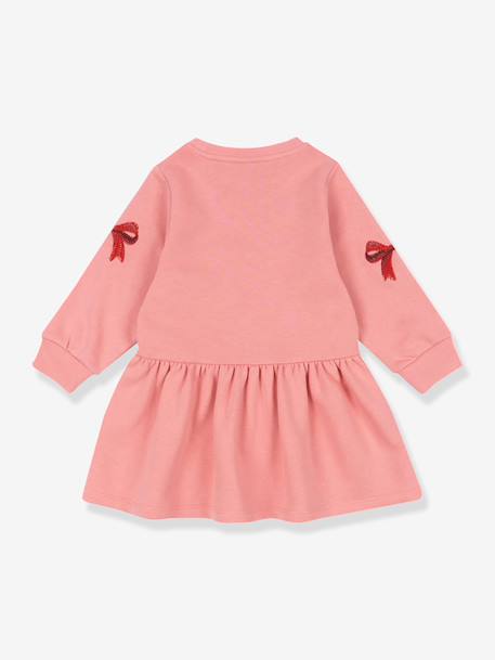 Flared sweatshirt dress rose+white 