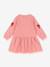 Flared sweatshirt dress rose+white 