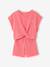 Fancy Knit T-Shirt & Shorts Set for Girls ecru+rose 