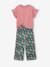 Girl's T-shirt and wide-leg trouser set blush+ecru 