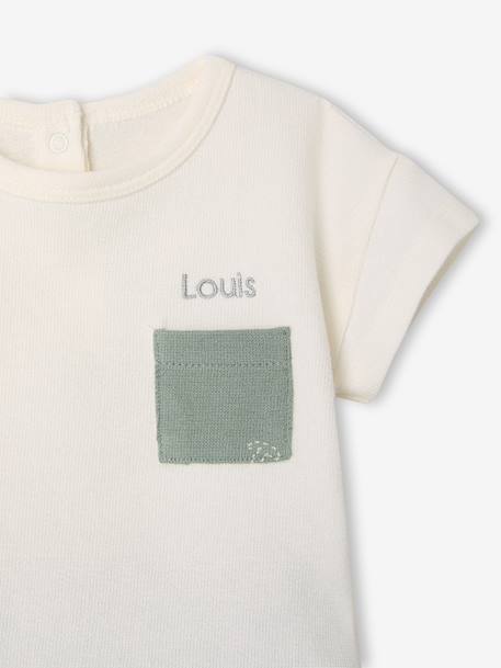 Customisable T-shirt and short set hazel+sage green 