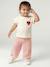 Girl's short-sleeved T-shirt ecru 