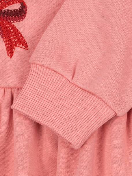 Flared sweatshirt dress rose+white 