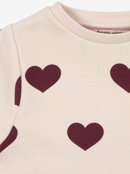 Flared sweatshirt dress rose+white 
