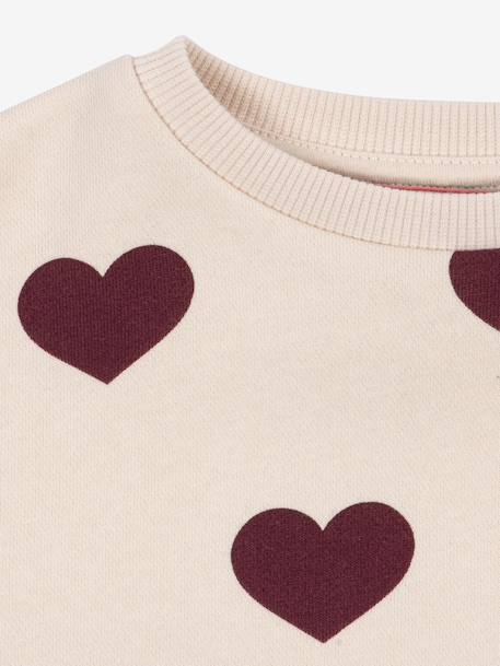 Round-neck sweatshirt rose+white 