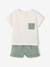 Customisable T-shirt and short set hazel+sage green 