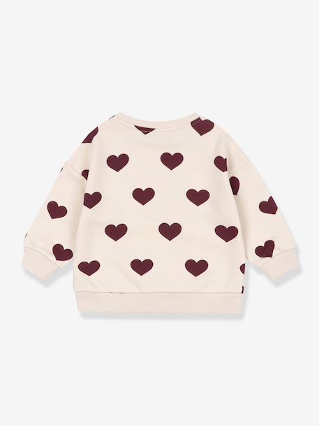 Round-neck sweatshirt rose+white 