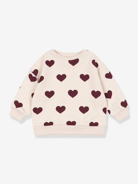 Round-neck sweatshirt rose+white 