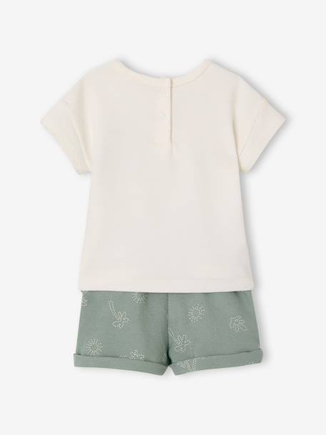 Customisable T-shirt and short set hazel+sage green 