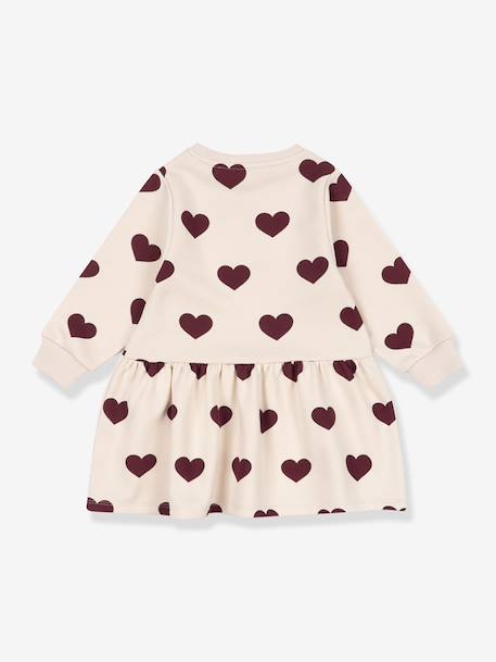 Flared sweatshirt dress rose+white 