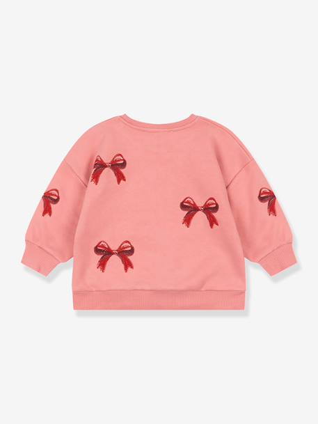 Round-neck sweatshirt rose+white 