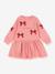 Flared sweatshirt dress rose+white 
