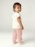 Girl's wide-leg jersey trousers mustard+striped pink 