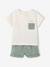 Customisable T-shirt and short set hazel+sage green 