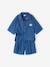 Lightweight denim girl's shirt and short set medium blue 