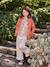 Girl's fine knit fluffy cardigan coral+marl grey+peony pink 