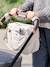 Quilted pushchair bag green+sandy beige 