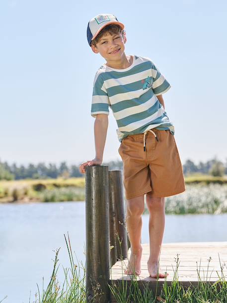 Twill Bermuda Shorts for Boys anthracite+camel 