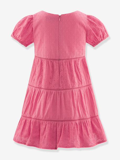 Embroidered dress with tiered ruffles by Happy Girls for girl rose 