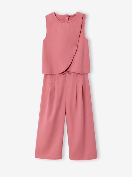 Set of bermuda shorts and crossover top old rose 