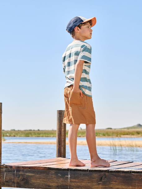 Twill Bermuda Shorts for Boys anthracite+camel 