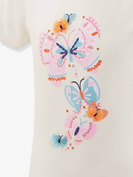 T-shirt with butterflies by Happy Girls for girl ecru 