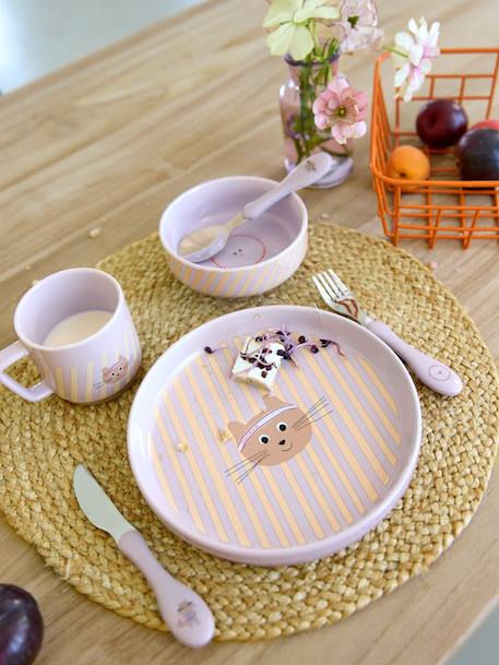 Porcelain meal gift set for kids green+lilac 