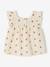 Sleeveless printed blouse ecru 