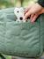 Quilted pushchair bag green+sandy beige 