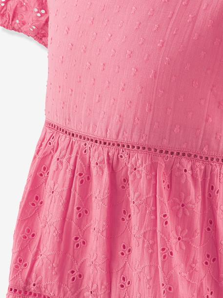 Embroidered dress with tiered ruffles by Happy Girls for girl rose 