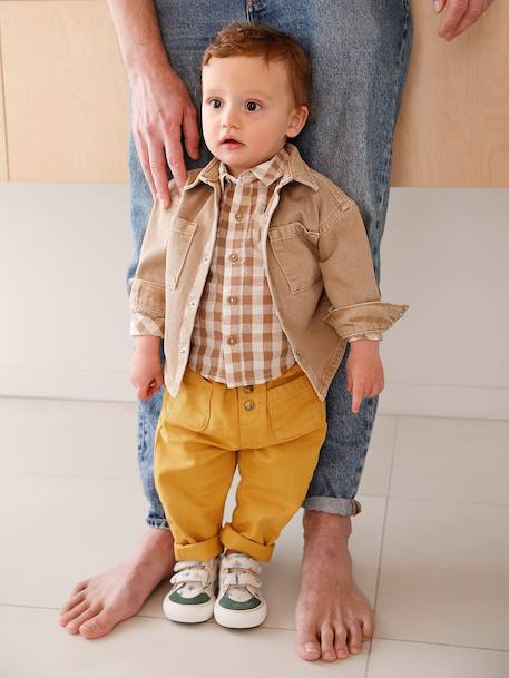 Shirt with Press Studs for Babies taupe 