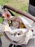 Quilted pushchair bag green+sandy beige 