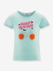 -T-shirt with summer slogan Happy Girls for girl