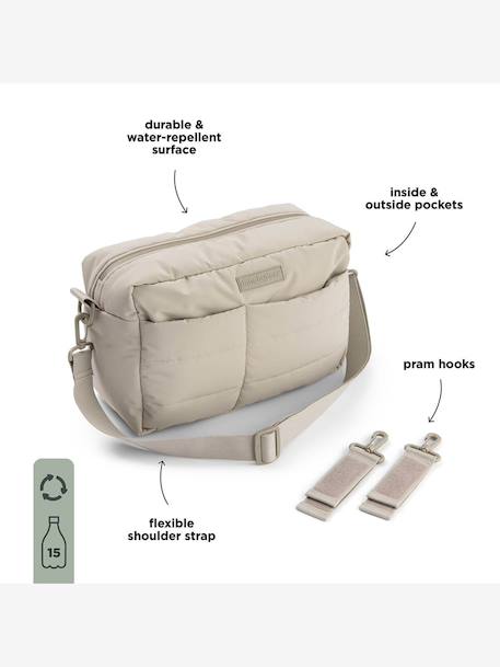 Quilted pushchair bag green+sandy beige 